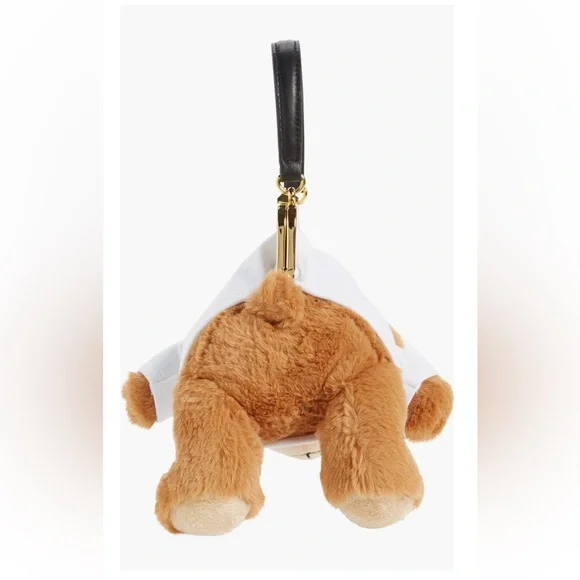 Moschino Stuffed Teddy Bear Coin Clutch Crossbody Bag NWT - Picture 8 of 15